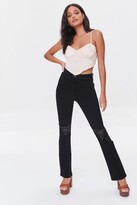 Thumbnail for your product : Forever 21 Women's Recycled Cotton Ripped Bootcut Jeans in Black, 26
