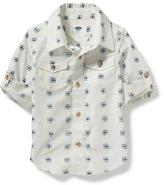 Thumbnail for your product : Old Navy Poplin Geo-Print Shirt for Toddler