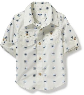 Old Navy Poplin Geo-Print Shirt for Toddler