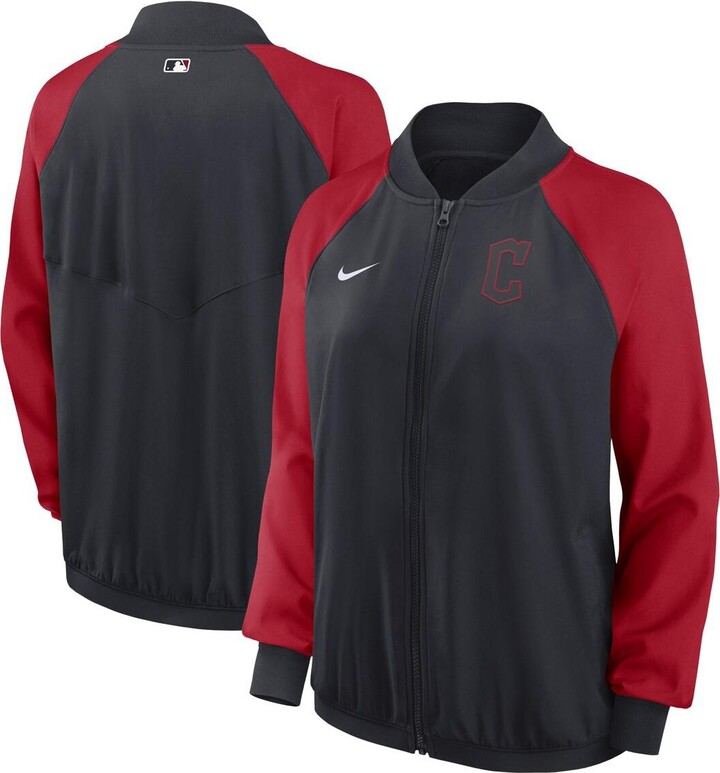 Nike Women's Navy Cleveland Guardians Authentic Collection Team Raglan Performance Full-Zip Jacket