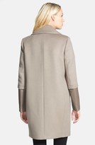 Thumbnail for your product : Elie Tahari 'Greece' Leather Sleeve Wool Coat