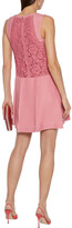 Thumbnail for your product : Valentino Corded lace-paneled wool and silk-blend twill mini dress