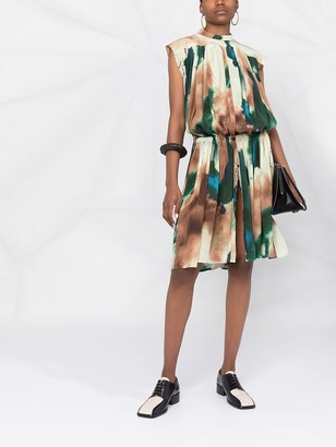 Lemaire Abstract-Pattern Print Silk Dress