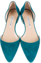Thumbnail for your product : Manolo Blahnik Suede d'Orsay Flats