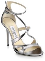 Thumbnail for your product : Jimmy Choo Furrow Metallic Leather Strappy Sandals