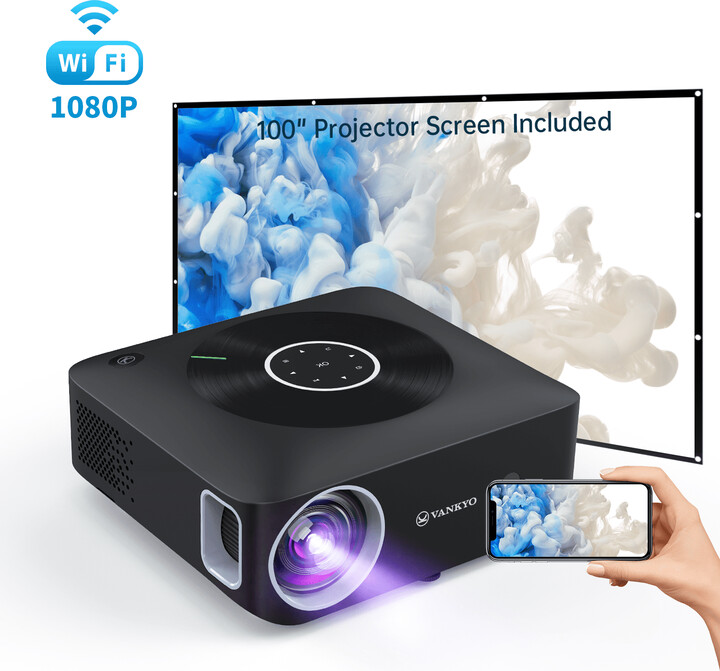 VANKYO Leisure Wifi 1080P Full HD LCD Mini Projector, Black