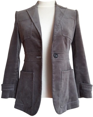 grey velvet jacket ladies