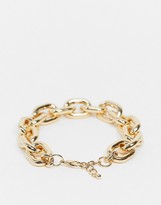 Thumbnail for your product : ASOS DESIGN anklet in statement hardware chain in gold tone