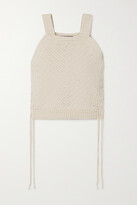 Thumbnail for your product : Nili Lotan Violet Cropped Crocheted Cotton-blend Tank - Ivory - medium