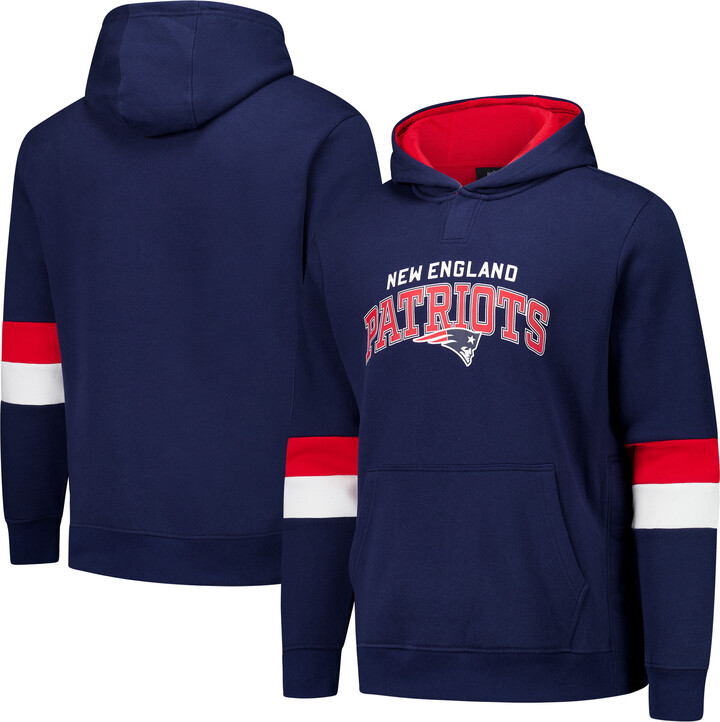 Men's G-III Sports by Carl Banks Navy/Red New England Patriots Adaptive Faceoff Pullover Hoodie
