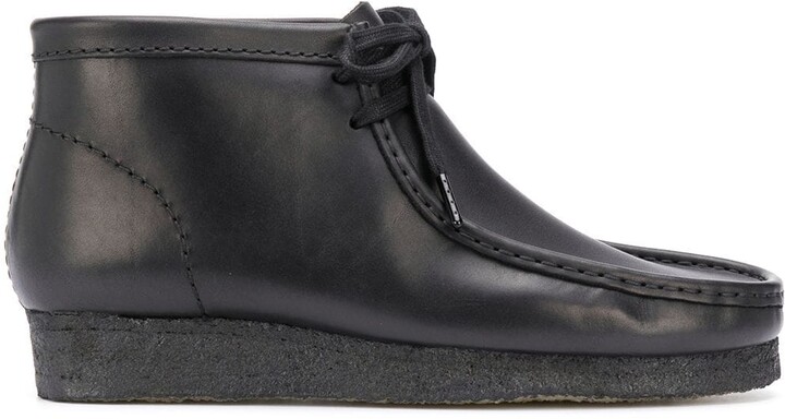 mens black leather wallabees