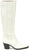 Thumbnail for your product : Ganni Western leather knee-high boots