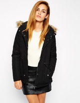 Thumbnail for your product : Only Faux Fur Hooded Parka