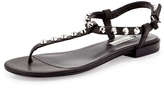 Thumbnail for your product : Balenciaga Giant Nickel Studded Thong Sandal, Noir