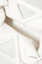 Thumbnail for your product : Bottega Veneta Point Medium Leather-trimmed Raffia Tote - White