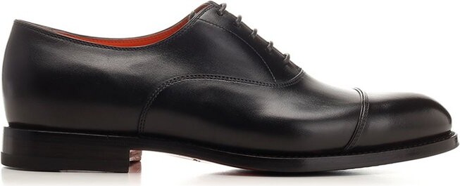 Santoni Round Toe Lace-Up Shoes