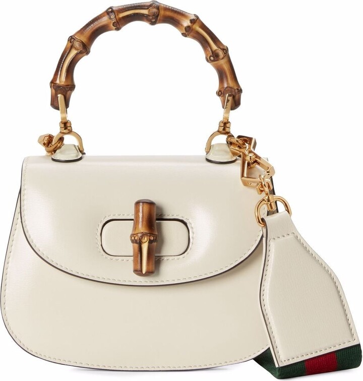 Gucci White Bamboo Handle Handbags | ShopStyle