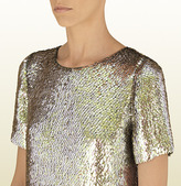 Thumbnail for your product : Gucci Pale Green Silk Georgette Sequin Dress