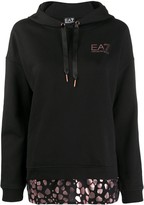 Thumbnail for your product : EA7 Emporio Armani Leopard-Hem Hooded Sweatshirt