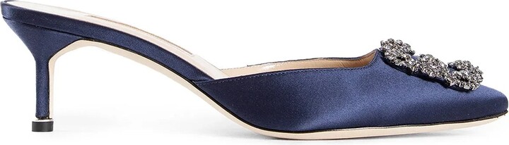 Quali Satin Jewel Buckle Mules