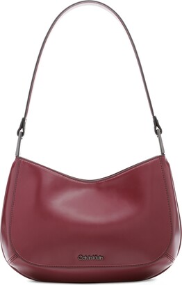 Calvin Klein Collection Leather Shoulder Bag - Red Shoulder Bags