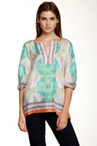 Thumbnail for your product : Aryn K Printed Split Neck Blouse