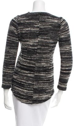 Etoile Isabel Marant Leather-Trimmed Crew Neck Sweater