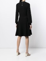 Thumbnail for your product : Lela Rose Lattice-Sleeve Knitted Dress