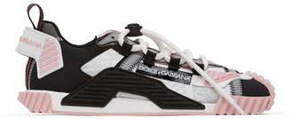 Dolce & Gabbana Grey and Black Mesh and Leather NS1 Sneakers