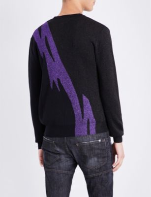 DSQUARED2 Metallic-print lurex knitted jumper