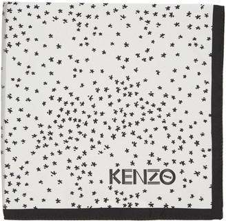Kenzo Black 'K' Print Pocket Square