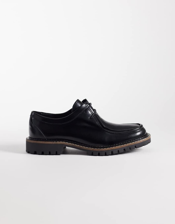 Noak made in Portugal apron lace up shoes in black leather