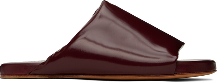 サンダル・ミュール BOTTEGA VENETA  Slippers and Clogs Women Leather Red/Merlot Bottega Veneta Red Mules Clogs | Editorialist