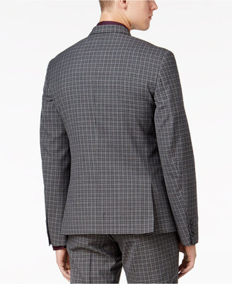 Bar III Men's Charcoal Check Slim-Fit Jacket, Created for Macy's