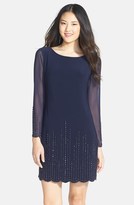 Thumbnail for your product : Xscape Evenings Beaded Jersey & Chiffon Shift Dress