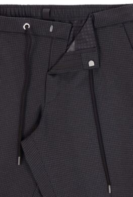 HUGO BOSS Slim-fit trousers in patterned stretch jersey