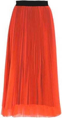 MSGM Grosgrain-trimmed Pleated Tulle Midi Skirt