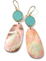 Thumbnail for your product : Ippolita 18K Gold Ondine 2-Drop Earrings in Turquoise/Brown Shell