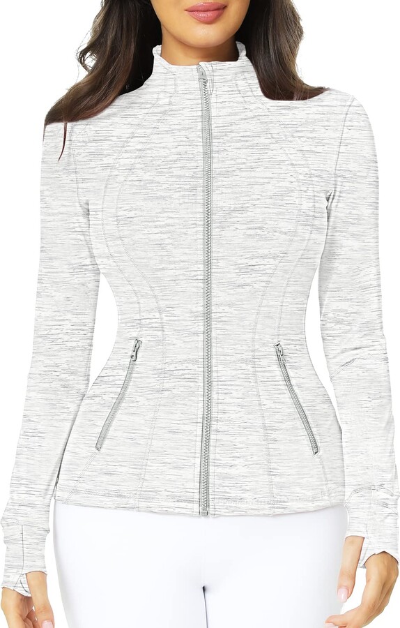 QUEENIEKE Women's Running Jacket Long Sleeve Slim Fit Sports Tops with