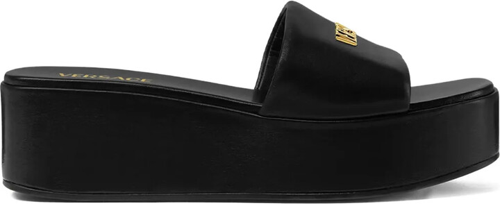 Versace 55 mm Logo platform mules