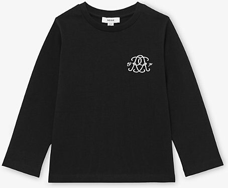 Reiss Black Stefan Branded Cotton-Jersey T-Shirt 3-9 Years 8-9 Years