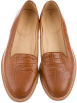 Thumbnail for your product : Dieppa Restrepo Embossed Leather Round-Toe Loafers