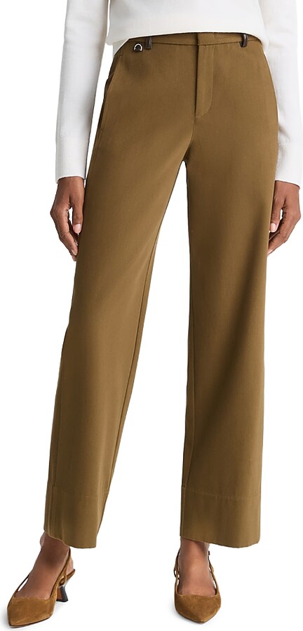 Vince Mid Rise Faux Leather Trim Pants
