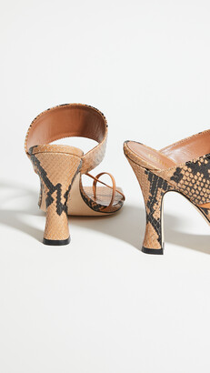 Paris Texas Python Print Crossover Thong Sandals