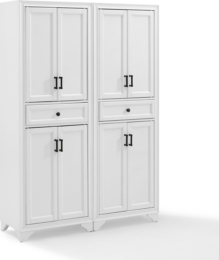 Crosley Furniture Tara 2-Piece Pantry Storage Cabinet Set with Shelves, Kitchen, Dining, or Laundry Room