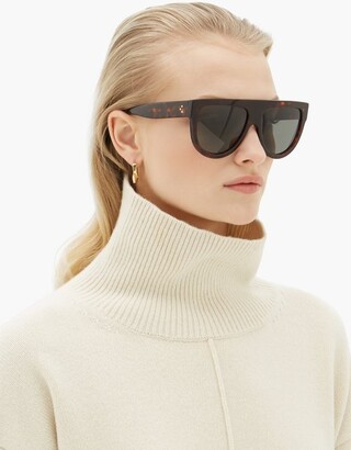 Celine Flat-top Tortoiseshell-acetate Sunglasses