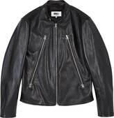 Zip-Up Leather Jacket 
