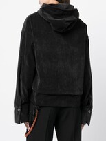 Thumbnail for your product : Song For The Mute Long-Sleeved Velvet Bead-Detail Hoodie