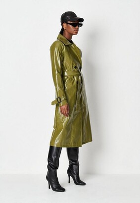 olive green trench coats