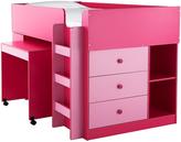 Thumbnail for your product : Ladybird Orlando Mid Sleeper Bed with Desk and Storage + Standard Mattress (Buy and SAVE!)